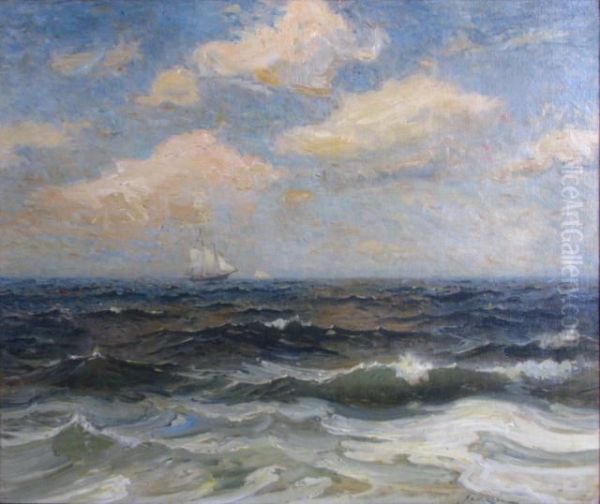 Sea Previous Repair Inupper Right Quadrant Oil Painting by Frank Knox Morton Rehn