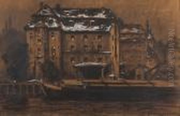 Alt-berlin. An Der Spree Oil Painting by Eugen Reich-Munsterberg