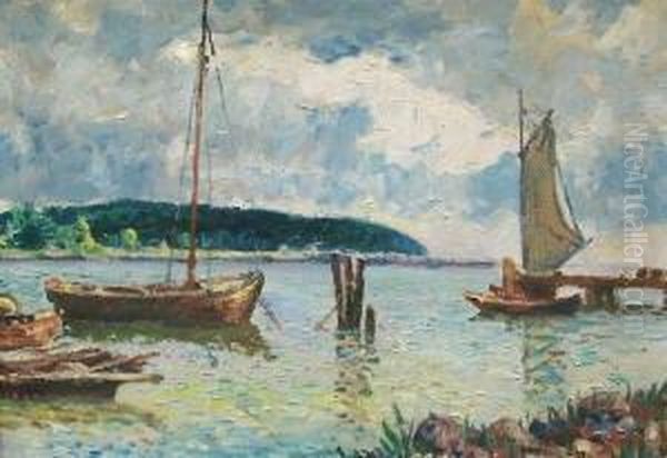 Havellandschaft Mit Booten Oil Painting by Eugen Reich-Munsterberg