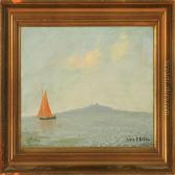 Marine With A Sailing Ship On Calm Water Oil Painting by Alexander, Prof. Reich-Staffelstein