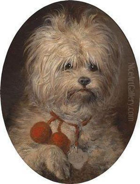 Circle Dog Portrait Oil Painting by Carl Reichert