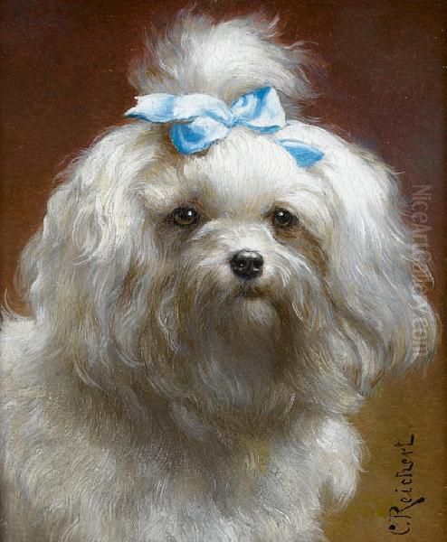 The Blue Bow Oil Painting by Carl Reichert