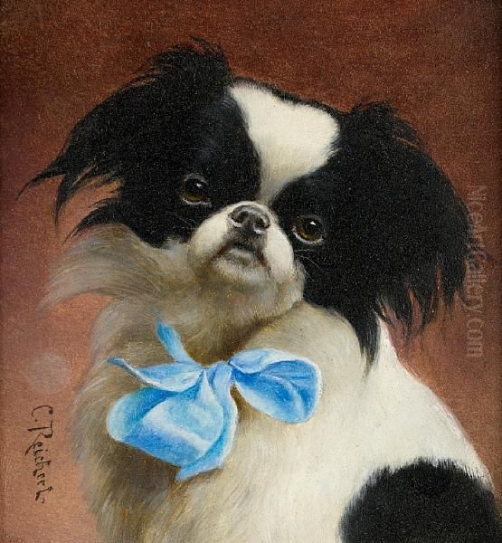 Japanese Chin Oil Painting by Carl Reichert