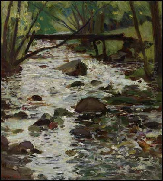 The Brook Oil Painting by George Agnew Reid