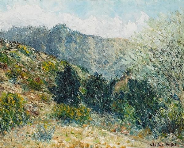 Mission Valley, Monrovia, California, San Gabriel Mountains Oil Painting by Charles Reiffel