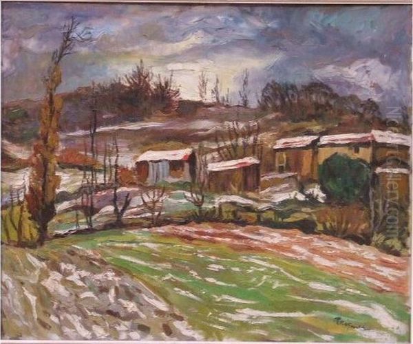 Paysage D'hiver Oil Painting by Claude Reignier