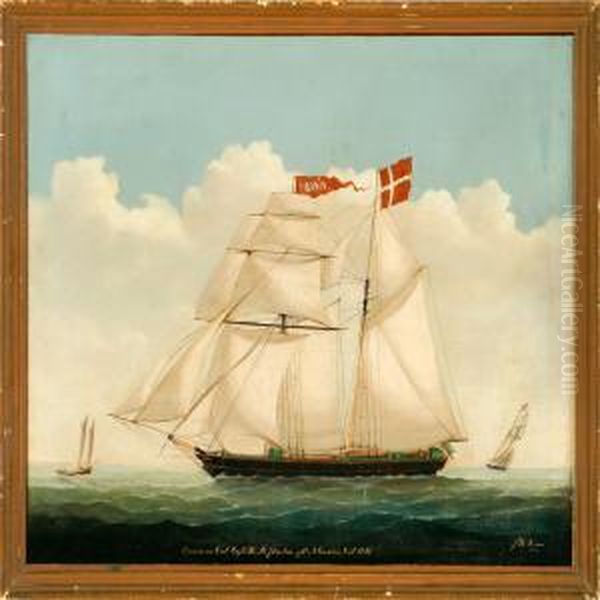 Ship Portrait Of Brigurania Of Kiel Oil Painting by Heinrich Reimers