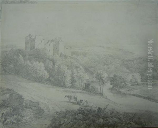 Sketches Of Doune Castle Oil Painting by Ramsay Richard Reinagle