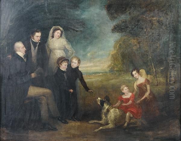 Portrait Of A Family Oil Painting by Ramsay Richard Reinagle