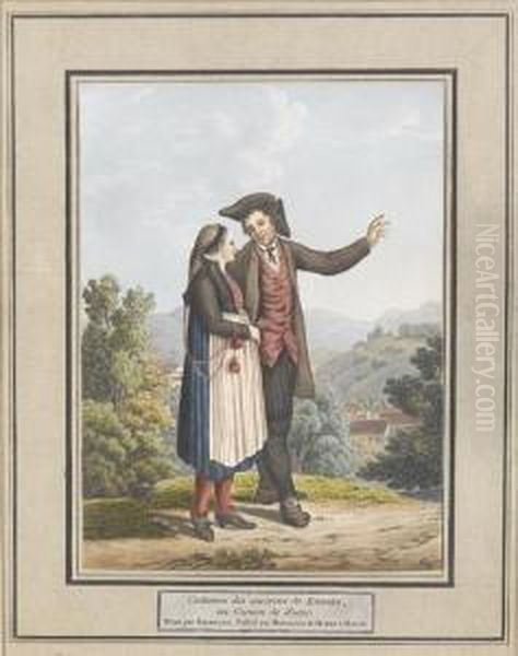 Costumes Des Environs De Knonau,/au Canton De Zuric Oil Painting by Reinhard Josef Alfons Alois