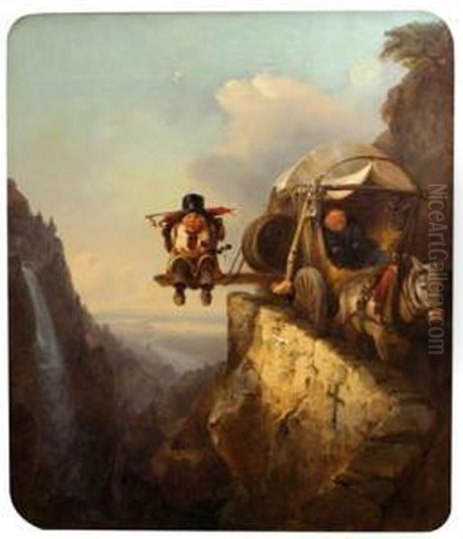 Dangerous Ride Oil Painting by Carl August Reinhardt