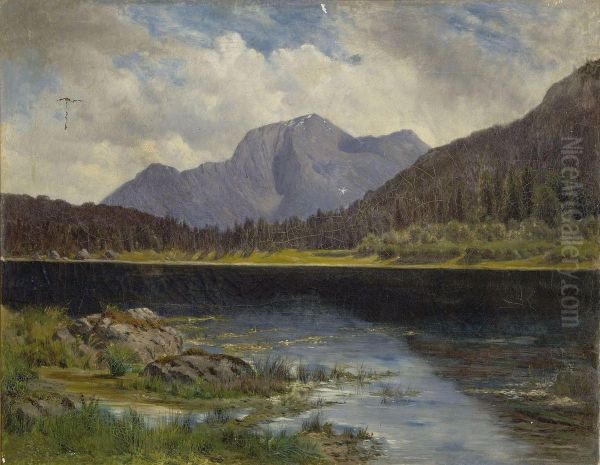 Gebirgssee Oil Painting by Conrad Reinherz