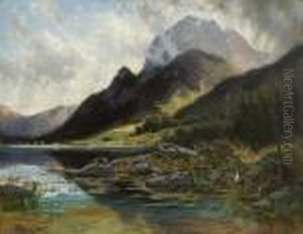 Gebirgssee. Oil Painting by Conrad Reinherz