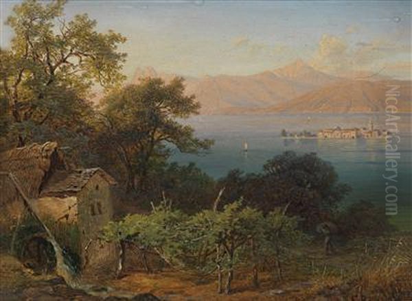 Mill On Lakemaggiore Oil Painting by Franz Reinhold