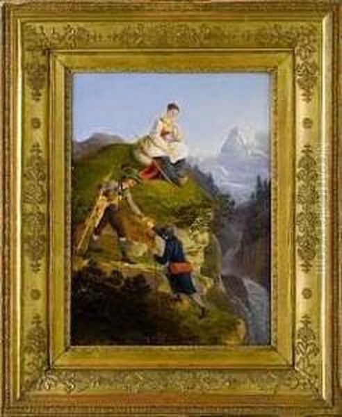 Fruher Alpinismus Oil Painting by Friedrich Philipp Reinhold