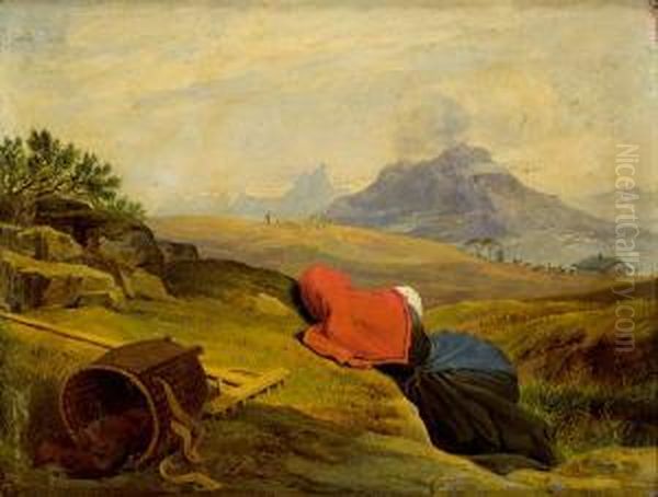 Schlafende Bauerin Oil Painting by Friedrich Philipp Reinhold