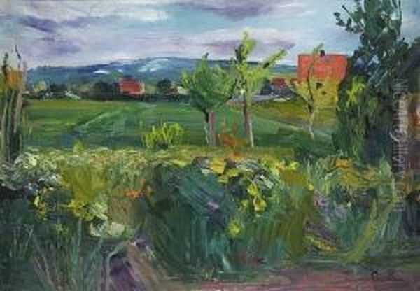 Bauerngarten. Oil Painting by Otto Reiniger