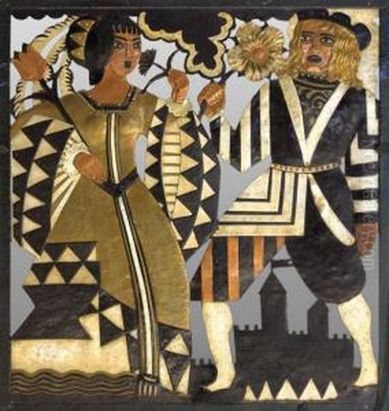 King And Queen Oil Painting by Winold Reiss