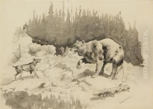 Trapped In The Wilderness Oil Painting by Frederic Remington