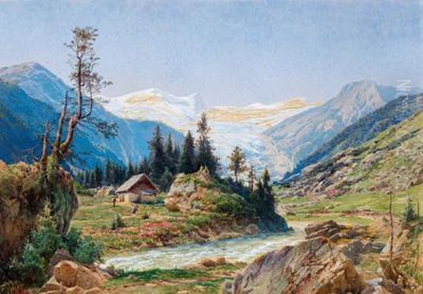 Paesaggio Glaciale Dello Stubai Oil Painting by Ferdinand Remp