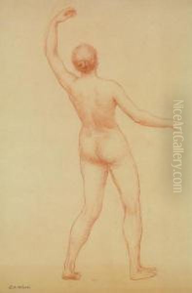 Femme Nue De Dos Oil Painting by Emile Renard