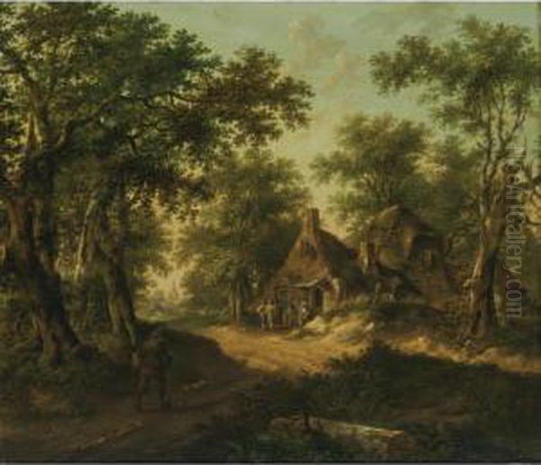 On The Way To Town Oil Painting by Fredericus Theodorus Renard