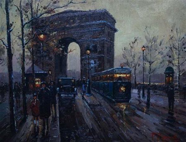 L'arc De Triomphe Oil Painting by Paul Renard