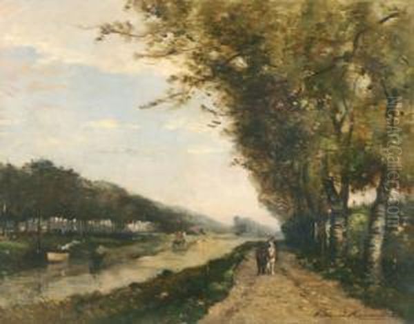 Le Chemin De Halage Oil Painting by Edmond Renault