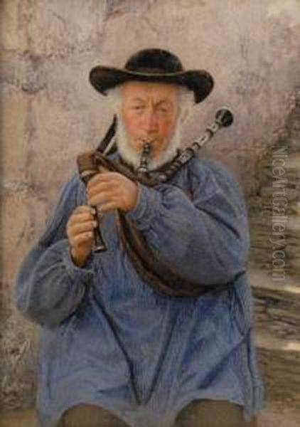 The Bag Piper Oil Painting by Maurice Renders