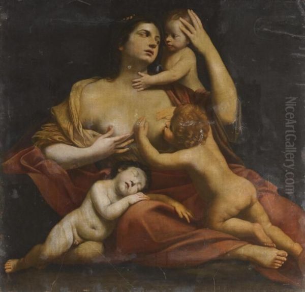 Roman Charity Oil Painting by Guido Reni