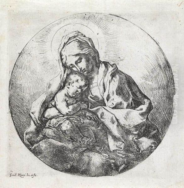 The Madonna And Child In The Round Oil Painting by Guido Reni