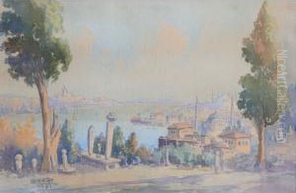 Eyup/istanbul Oil Painting by Serif Renkgorur