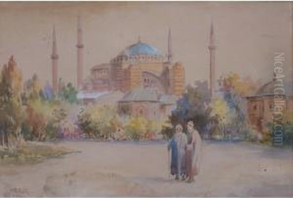 Hagia Sophia Oil Painting by Serif Renkgorur