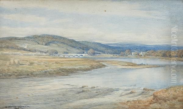 On The Dee Oil Painting by George Melvin Rennie