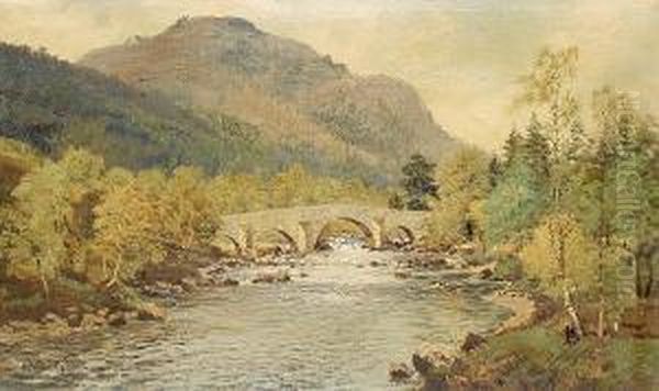 Invercauld Brig And Lochnager Oil Painting by George Melvin Rennie