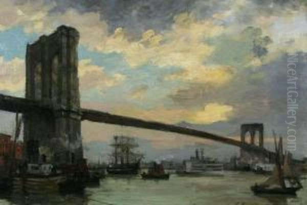 The Brooklyn Bridge Oil Painting by Emile Renouf