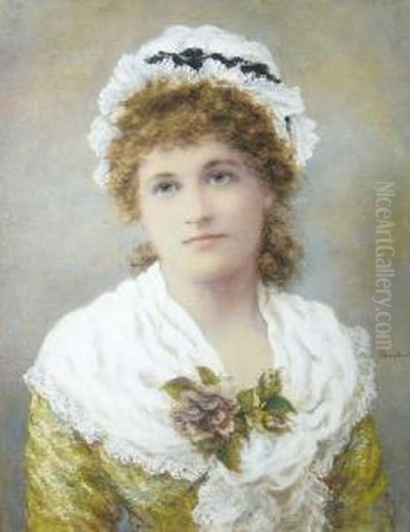 Portrait Of A Young Lady Head Andshoulders Oil Painting by Alice Renshaw