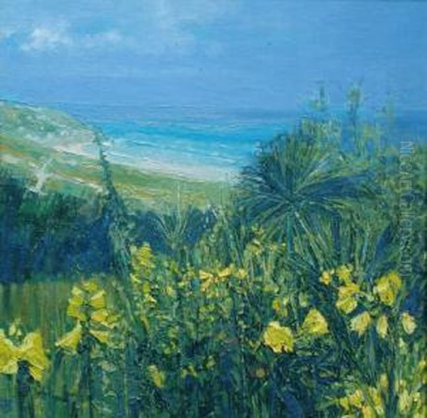 Midnight Primroses, Sunny Corner Oil Painting by John Renton