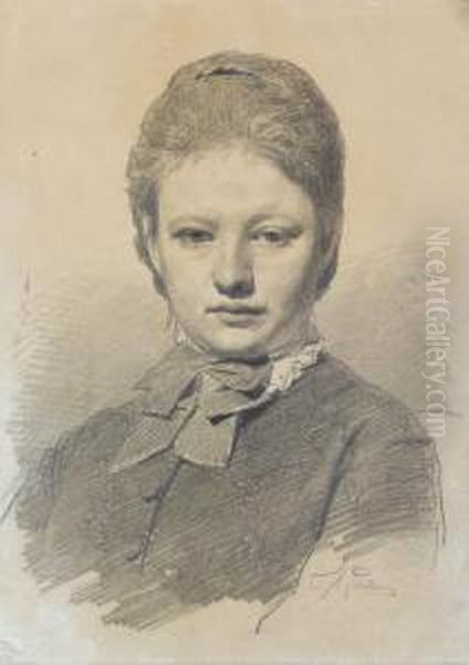 Portrait Of Sofia Repina Oil Painting by Ilya Efimovich Efimovich Repin