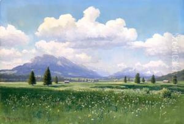 Voralpen Oil Painting by Rudolf Reschreiter