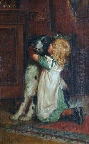 The Best Of Friends Oil Painting by Heinrich Rettig