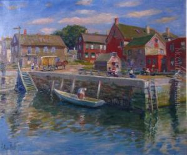 Public Landing, Marblehead, Mass Oil Painting by John Rettig