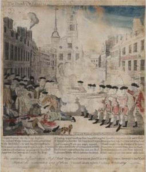 The Bloody Massacre (brigham, Plate 14) Oil Painting by Paul Revere