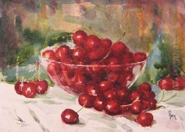 Cerises Oil Painting by Adolphe Rey