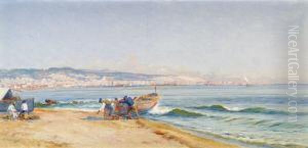 La Baie D'alger Oil Painting by Marius Reynaud