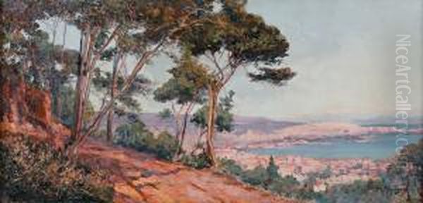 Baie D'alger, Vue Des Hauteurs De La Villa Abd-el-tif Oil Painting by Marius Reynaud