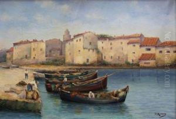 Port Du Sud Et Barques Oil Painting by Jansz Reynier