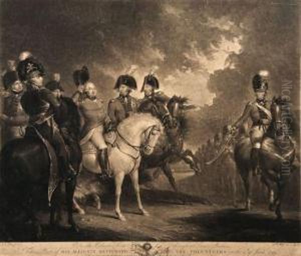 His Majesty Reviewing The Volunteers Oil Painting by Samuel William I Reynolds