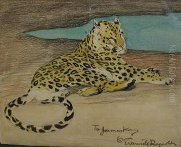 Leopard Resting Oil Painting by Warwick Reynolds