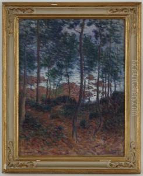 Arbres Au Bord De L'eau Oil Painting by Louis Rheiner